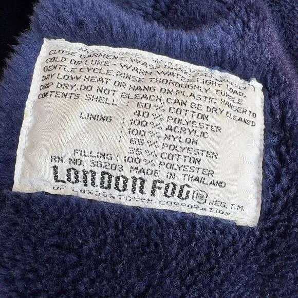 London Fog 7 Red Hooded Jacket Fleece Lined Classic Preppy Luxury Vintage Style